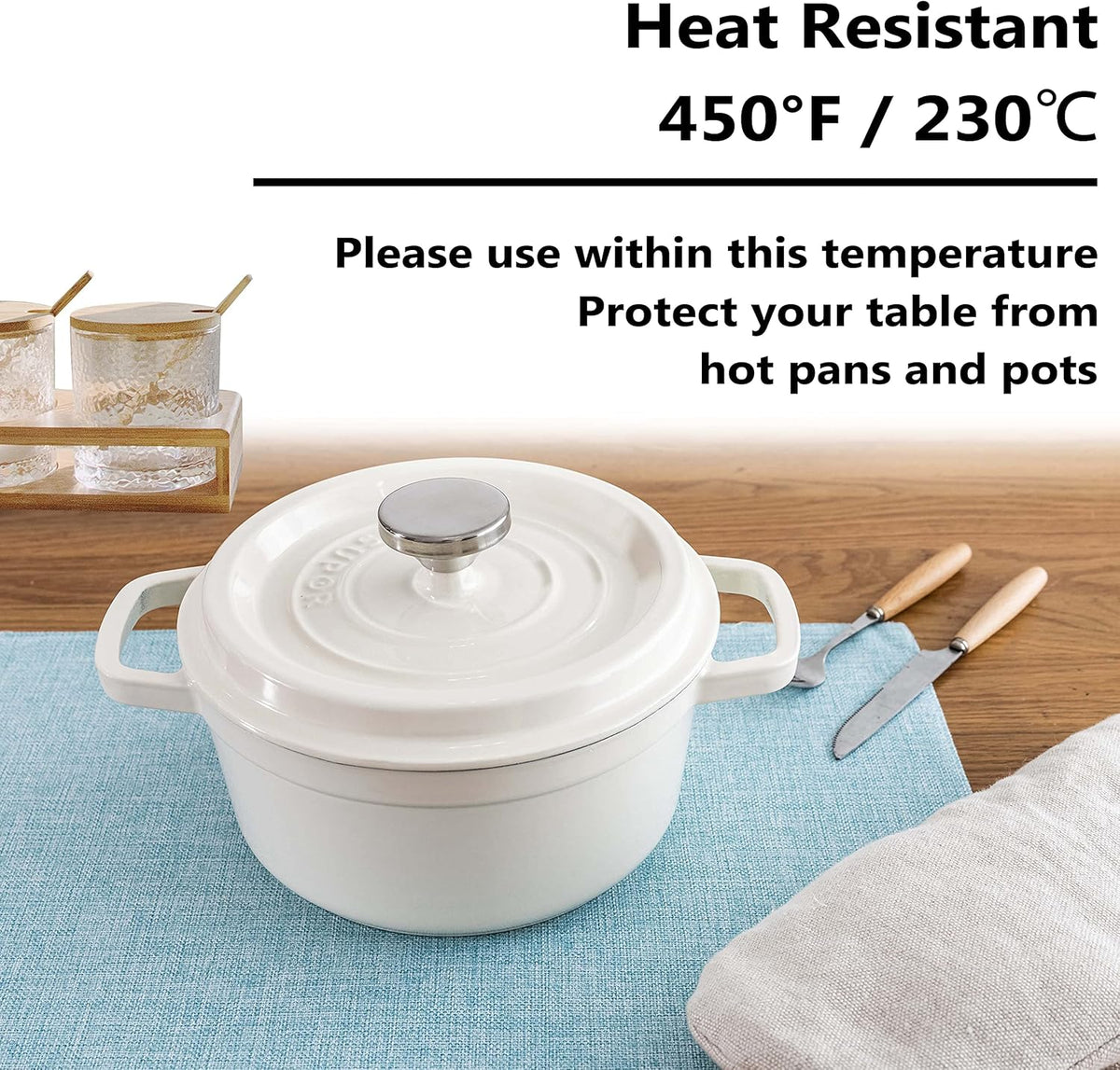 Home Brilliant Cloth Placemats Set of 8 for Holiday Dinner Linen Placemat Heat Resistant Dining