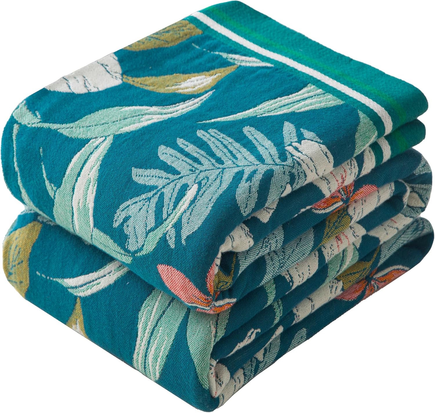 Boho Throw Blanket Full Size, Extra Large Soft Cozy Cotton Muslin Quilt Blanket for Bed Decor