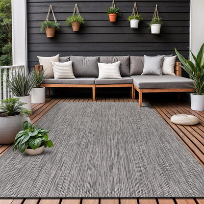 Washable Indoor Outdoor Rug 5x7 Weather Resistant Area Rugs Modern Solid for Porch Deck Balcony
