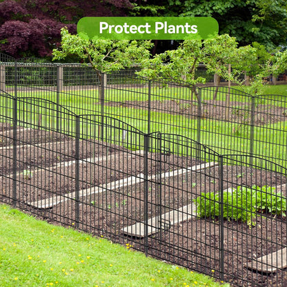 INJOPEXI Decorative Garden Fence 12 Panels 26ft (L)×36in (H) Garden Fences with 11 Panels + 1 Gate