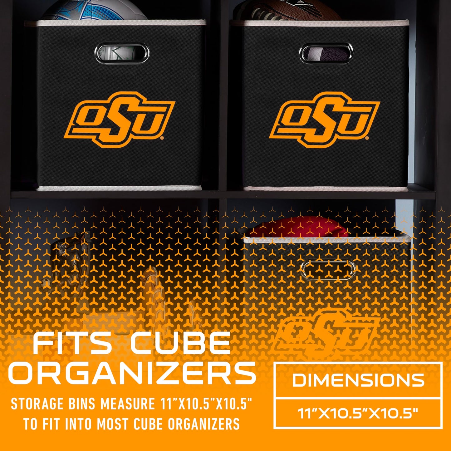Franklin Sports NCAA Storage Bin - Cube Organizer - Oklahoma State
