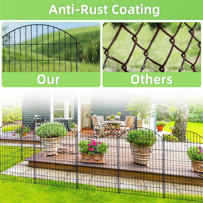 Decorative Garden Fence 40in (H) x12ft (L), 5 Pack No Dig Fence Animal Barrier for Dog with Lock