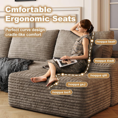 108" Sectional Couches for Living Room Modern Modular Sofa with L-Shape Couchs Upholstered Boneless
