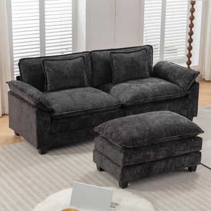 URRED Modular Sectional Sofa Comfy Cloud Couch, Modern Chenille Sofa Sleeper Deep Seat Couches with
