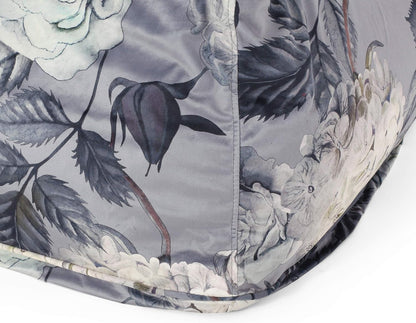 GDFStudio Traditional Velvet Flower Print Cube Pouf Ottoman Foot Stool - Bean Bag Floor Chair