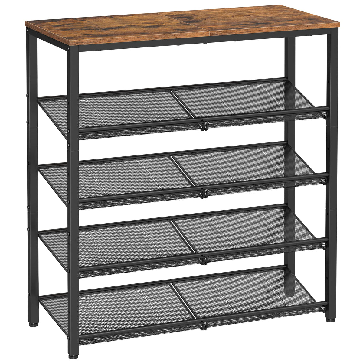 VASAGLE Shoe Rack for Entryway, Freestanding, Adjustable, Industrial