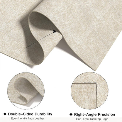 DOLOPL Placemats Set of 4, Reversible Wipeable & Heat Resistant Place Mats, Modern Faux Leather