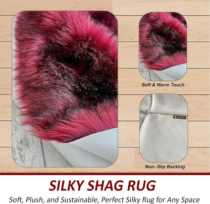 LAMBZY Faux Sheepskin Super Soft Hypoallergenic Free Shape Silky Shag Rug, Luxury Shaggy Plush