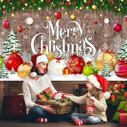 Irenare Christmas Backdrop Merry Christmas Banner Party Decoration Xmas Photography Background