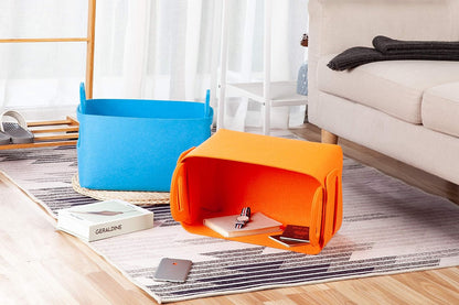 Minoisome Storage Basket Felt Storage Bin Collapsible& Convenient Box Organizer with Carry Handles