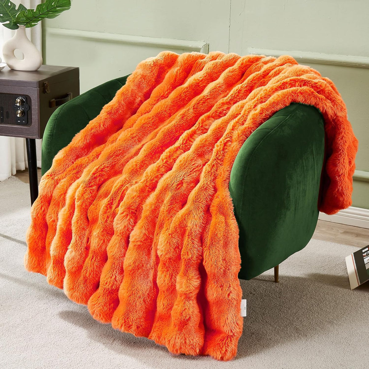 DREAMNINE Decorative Fuzzy Soft Fall Bubble Faux Fur Throw Blanket for Couch 50" x 60",Luxury