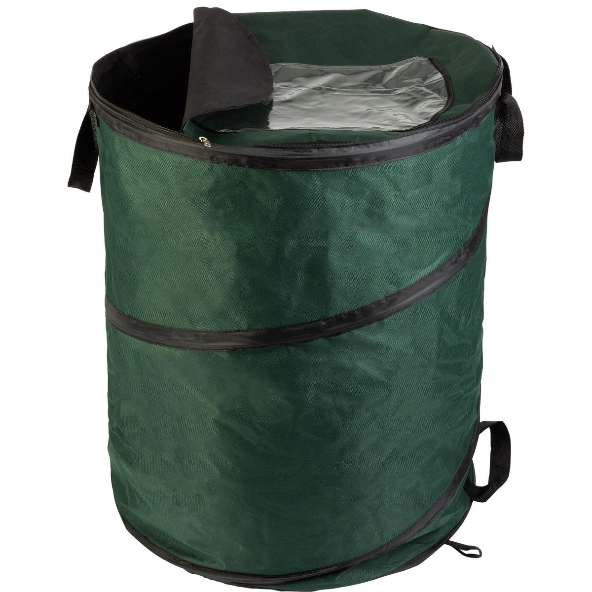 Wakeman Pop Up Outdoor Trash Can, Green, 46 Gallon