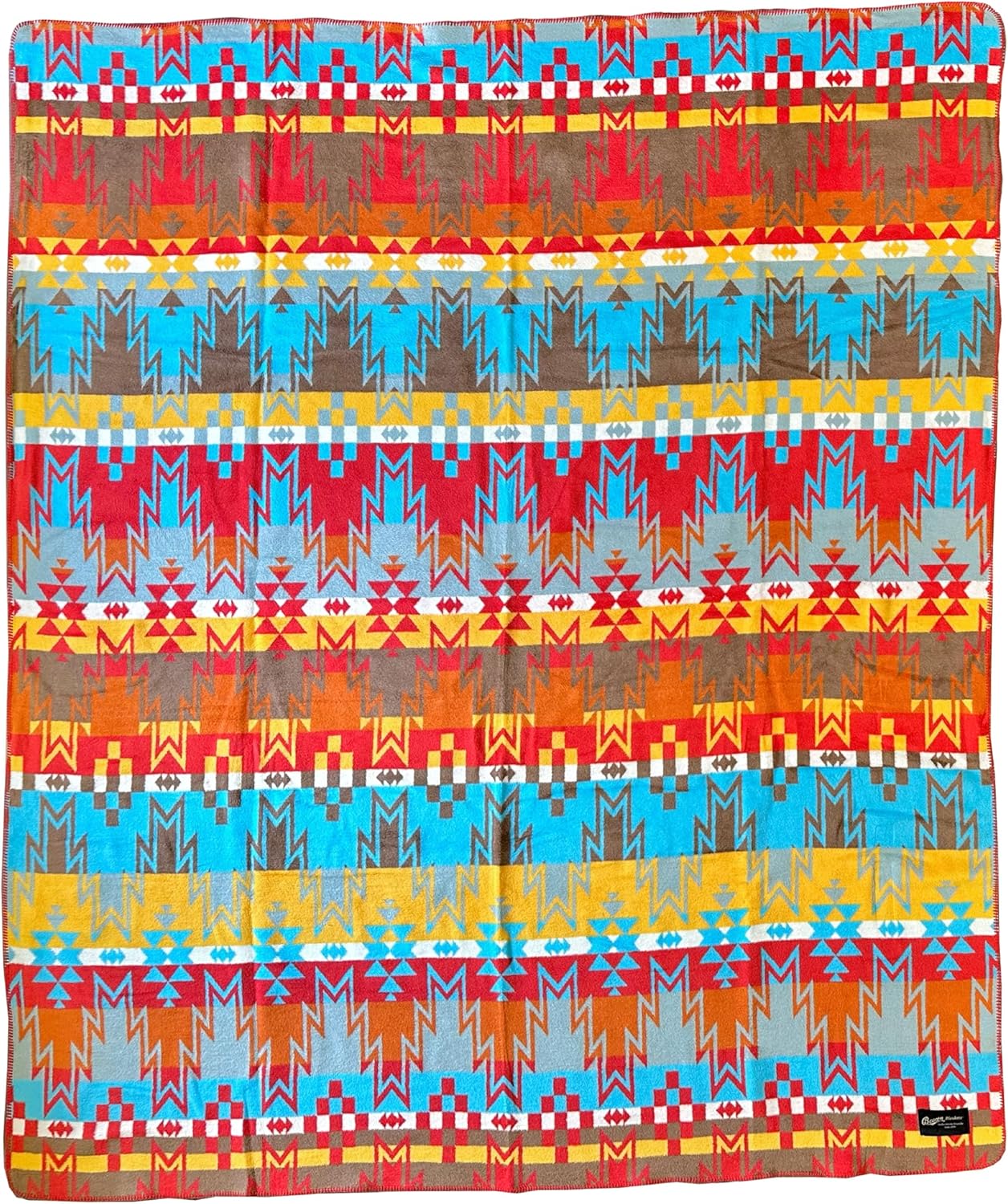 Beacon Blankets Southwestern Wigwam Native American Design Throw - 90" x 90" Blanket Only - Premium