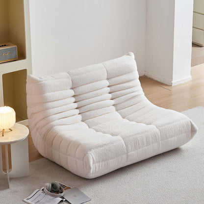 Bean Bag Chair for Adults, Oversized Loveseat Fireside Chair Comfy Lazy Floor Sofa, 2 Seater Lazy