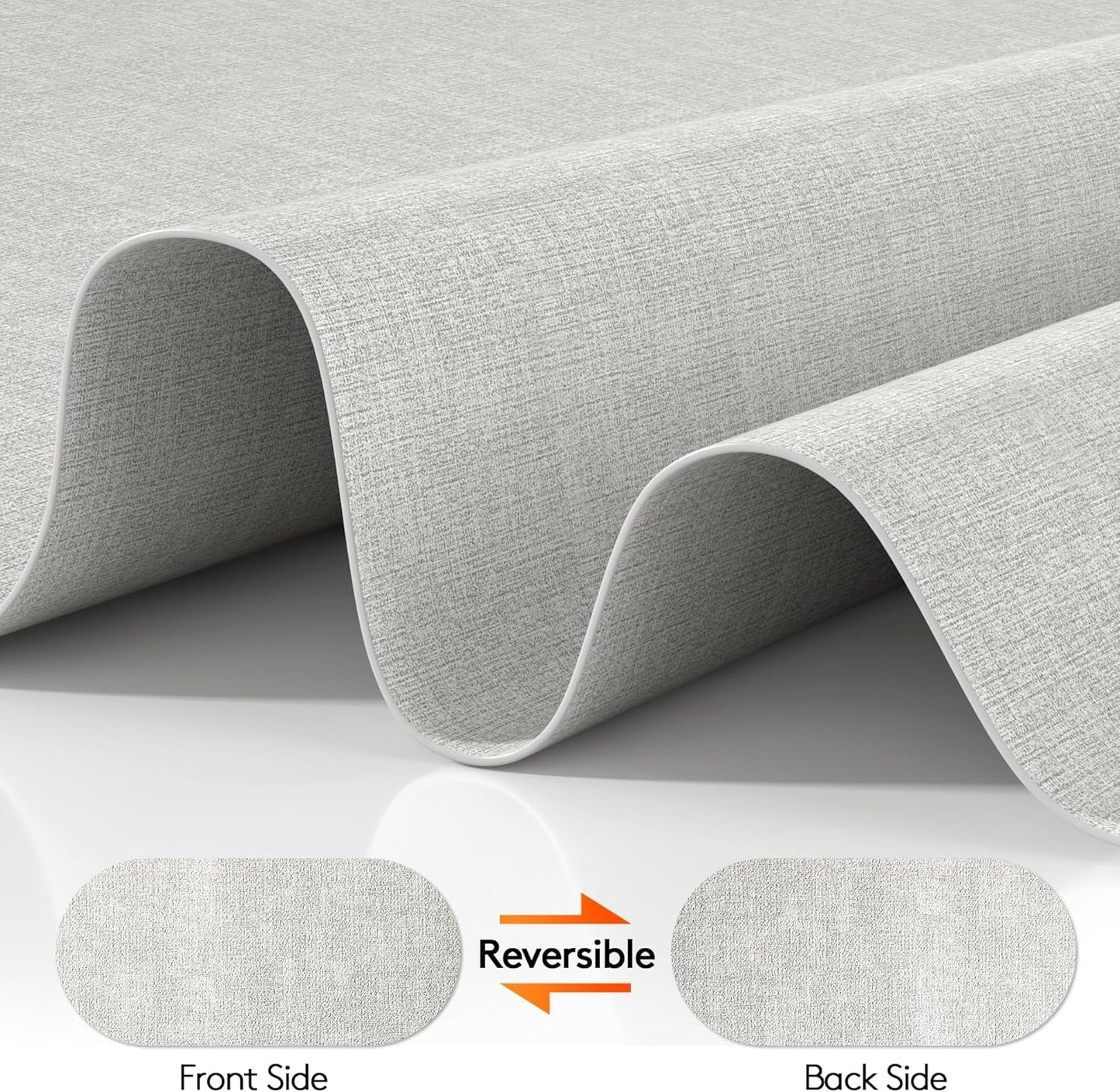 DOLOPL Placemats Set of 6, Oval Reversible Wipeable & Heat Resistant Place Mats, Modern Faux