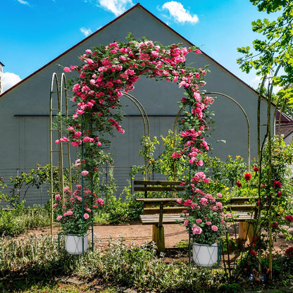8.2 Ft Garden Arch Trellis for Climbing Plants Outdoor, Wedding Arch Frame for Ceremony Garden