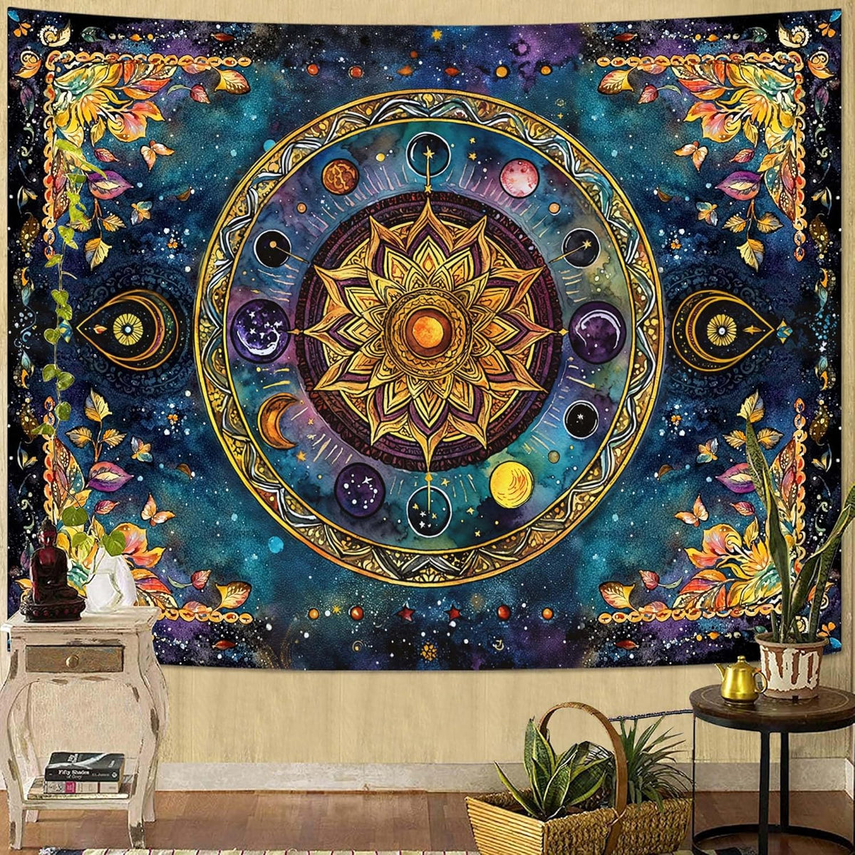 Lunerfex Mandala Solar System Tapestry Boho Tapestry for Bedroom Galaxy Tapestries Wall Hanging