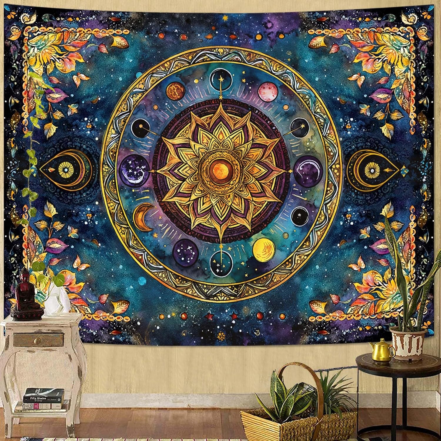 Lunerfex Mandala Solar System Tapestry Boho Tapestry for Bedroom Galaxy Tapestries Wall Hanging