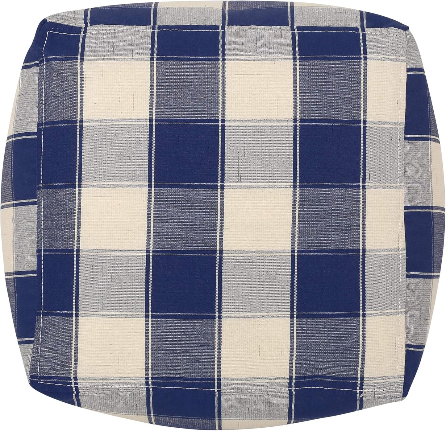 GDFStudio Modern Fabric Checkered Cube Pouf Ottoman Foot Stool - Bean Bag Floor Chair - Foot Rest