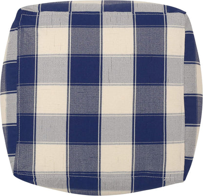 GDFStudio Modern Fabric Checkered Cube Pouf Ottoman Foot Stool - Bean Bag Floor Chair - Foot Rest