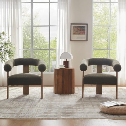 VKNOW Accent Chairs Living Room Chairs, Modern Upholstered Armchair with Solid Wood Legs, Comfy
