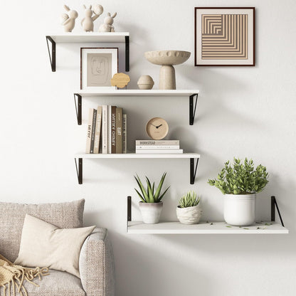 Fun Memories 10 Inch Deep Floating Shelves, White Floating Shelf 16 Inch Long, 16" W x 10" D Wall