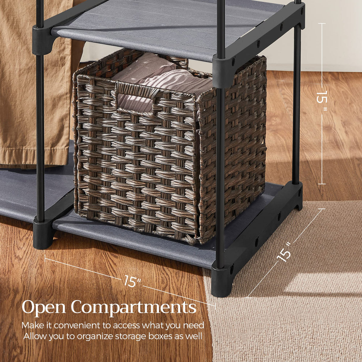 SONGMICS Portable Closet, Freestanding Closet Organizer, Clothes Rack