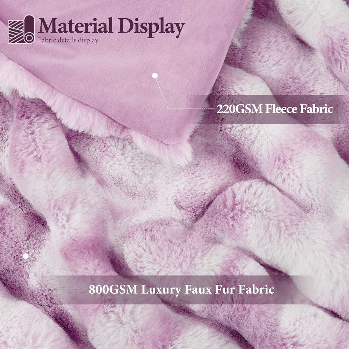 Touchat Luxury 1000GSM Faux Rabbit Fur Throw Blanket for Women, Super Heavy Warm Cozy Blankets for