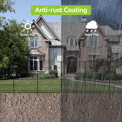 INJOPEXI Decorative Garden Fence 6 Panels 13ft (L)×36in (H) Animal Barrier Fences with 6 Panels