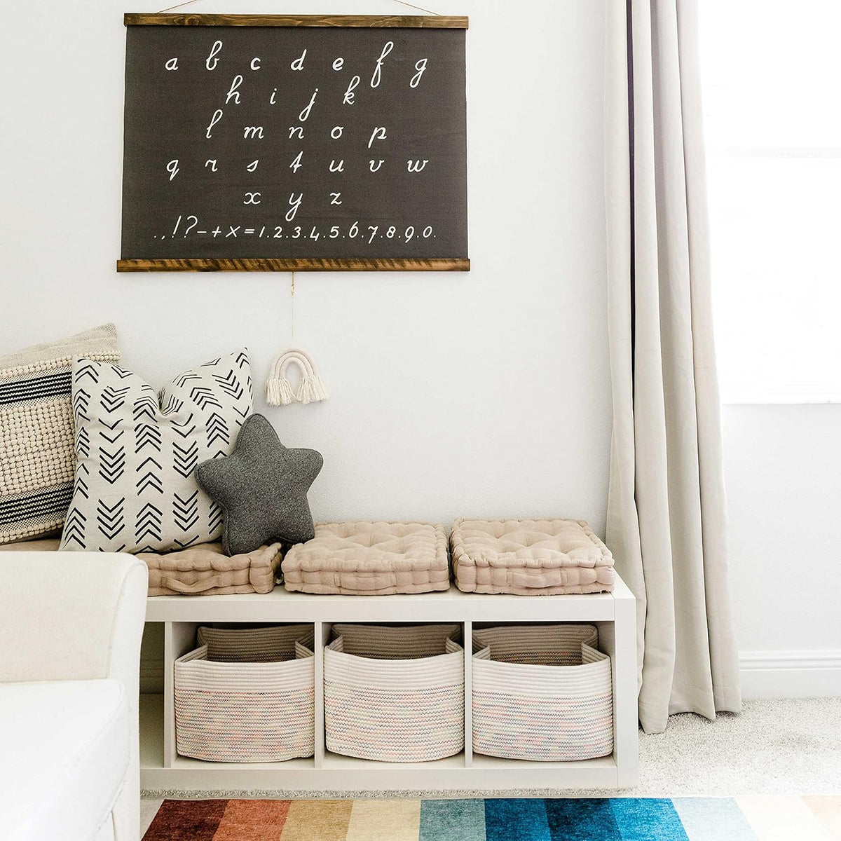 OrganiHaus Set of 3 Woven Storage Baskets for Organizing, Cotton Rope Organizer Bins for Shelves