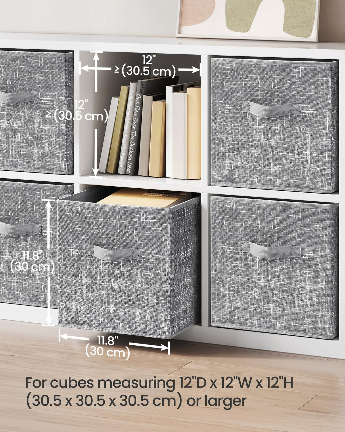 SONGMICS Storage Cubes, Set of 6, 13-Inch Foldable Closet Organizers