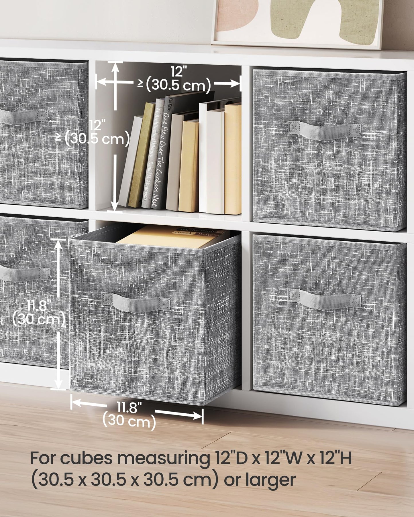 SONGMICS Storage Cubes, Set of 6, 11.8-Inch Foldable Closet Organizers