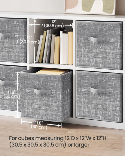 SONGMICS Storage Cubes, Set of 6, 11.8-Inch Foldable Closet Organizers