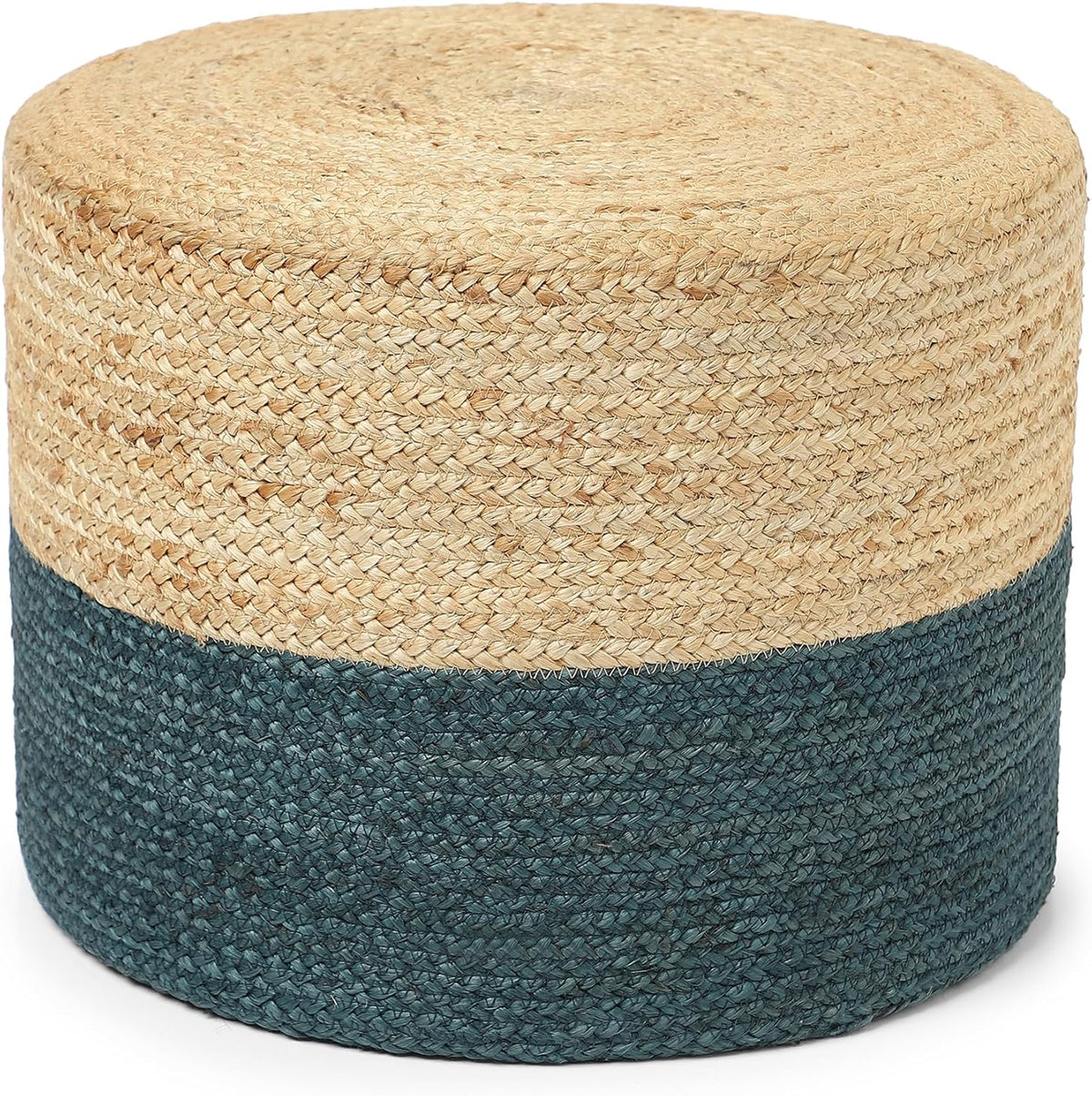 REDEARTH · Cylindrical Pouf Foot Stool Ottoman - Jute Braided Pouffe Poof Accent Sitting Footrest