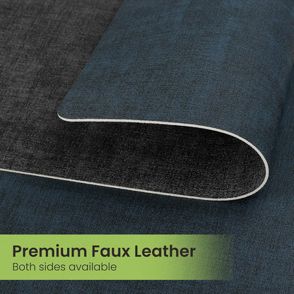 Faux Leather Dual Sided Placemats Set of 4, Square Non-Slip Heat Resistant Placemats with Coaster
