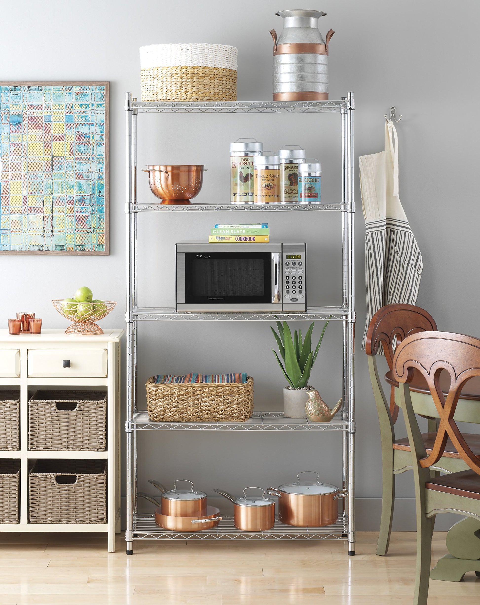 Whitmor 5 Tier Shelving Unit, Metal Storage Shelves, 400 lbs Capacity per Shelf, 2000 lbs Total