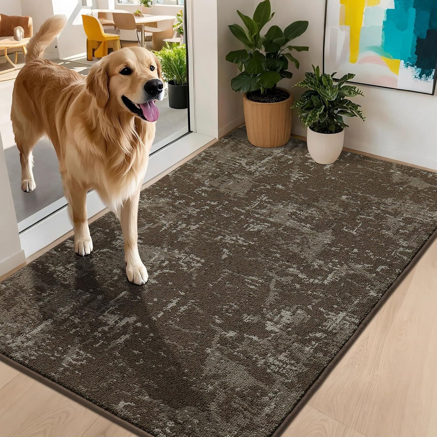BEQHAUSE Dirt Trapper Door Mat 32"x48" Non-Slip Door Mats Washable Entryway Rugs Stain Resistant