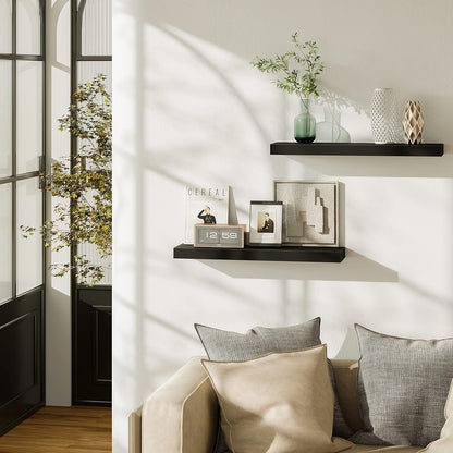 BAMEOS Floating Shelf,Wall Shelf,Decor Wall Mounted Shelves,Hanging Shelf Set L24xW6 for Bathroom