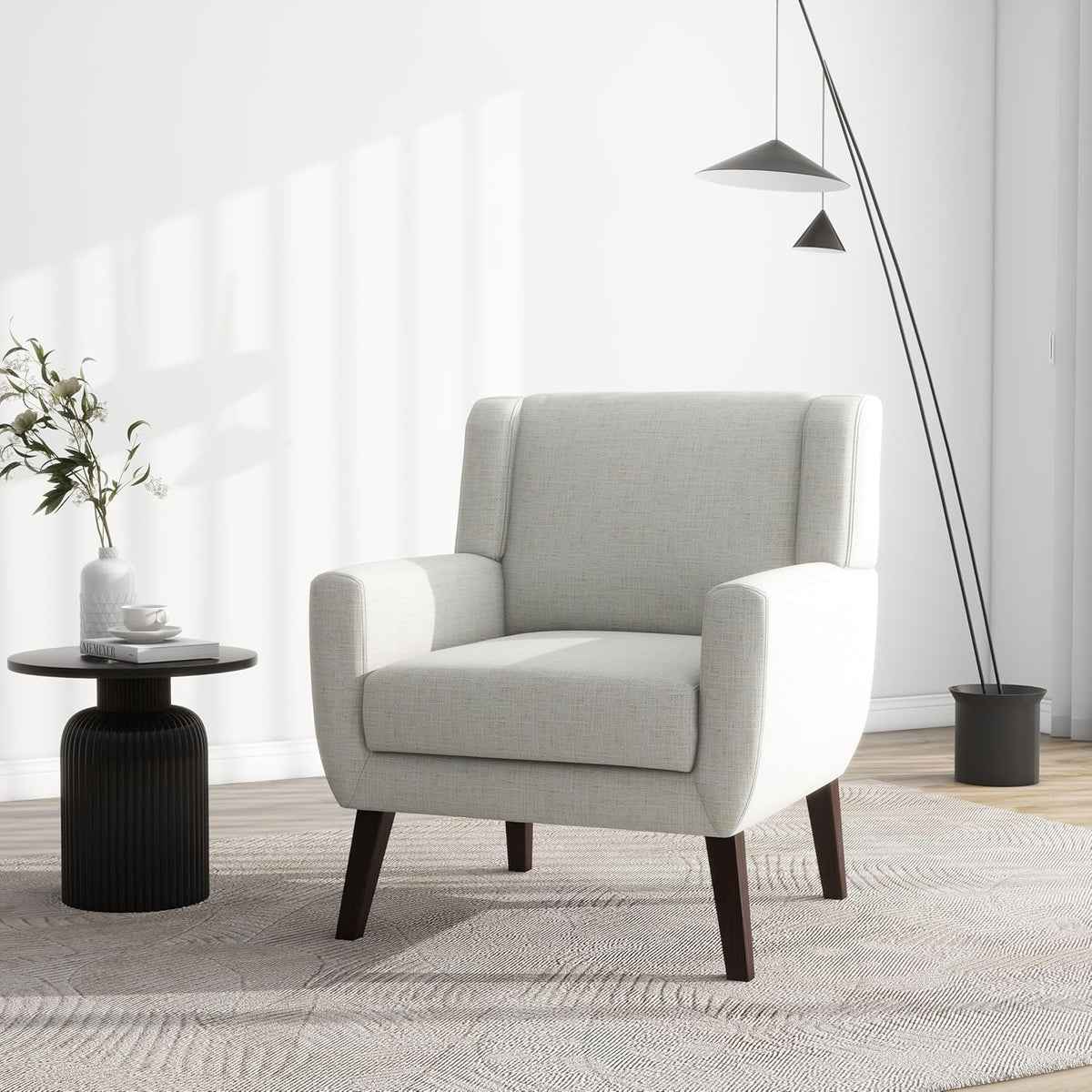 UIXE Accent Chair, Fabric Upholstered Armchair for Living Room, Comfy Arm Chair Single Sofa Bedroom