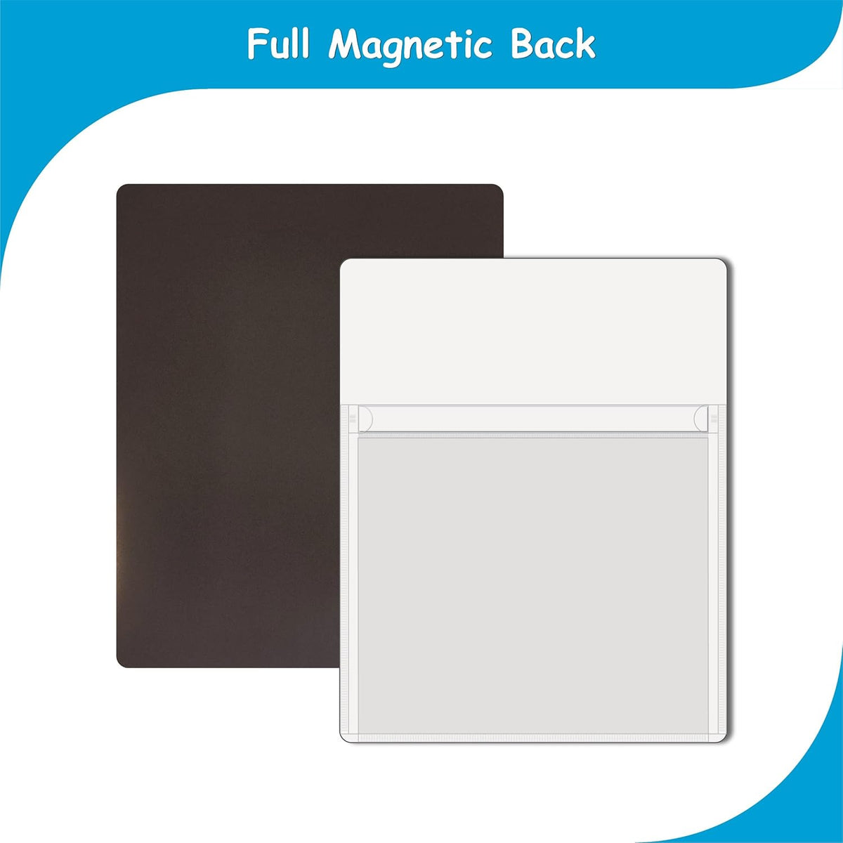 Magnetic Pocket 4 Pack – Self-Adhesive Magnetic Storage Pouch for Documents, Notes & Tools, Strong