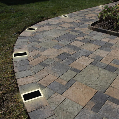 LUMENGY Solar Paver Light 4×8 inch, 2700K, Up to 18 Hours Continuous Lighting, Stainless Steel
