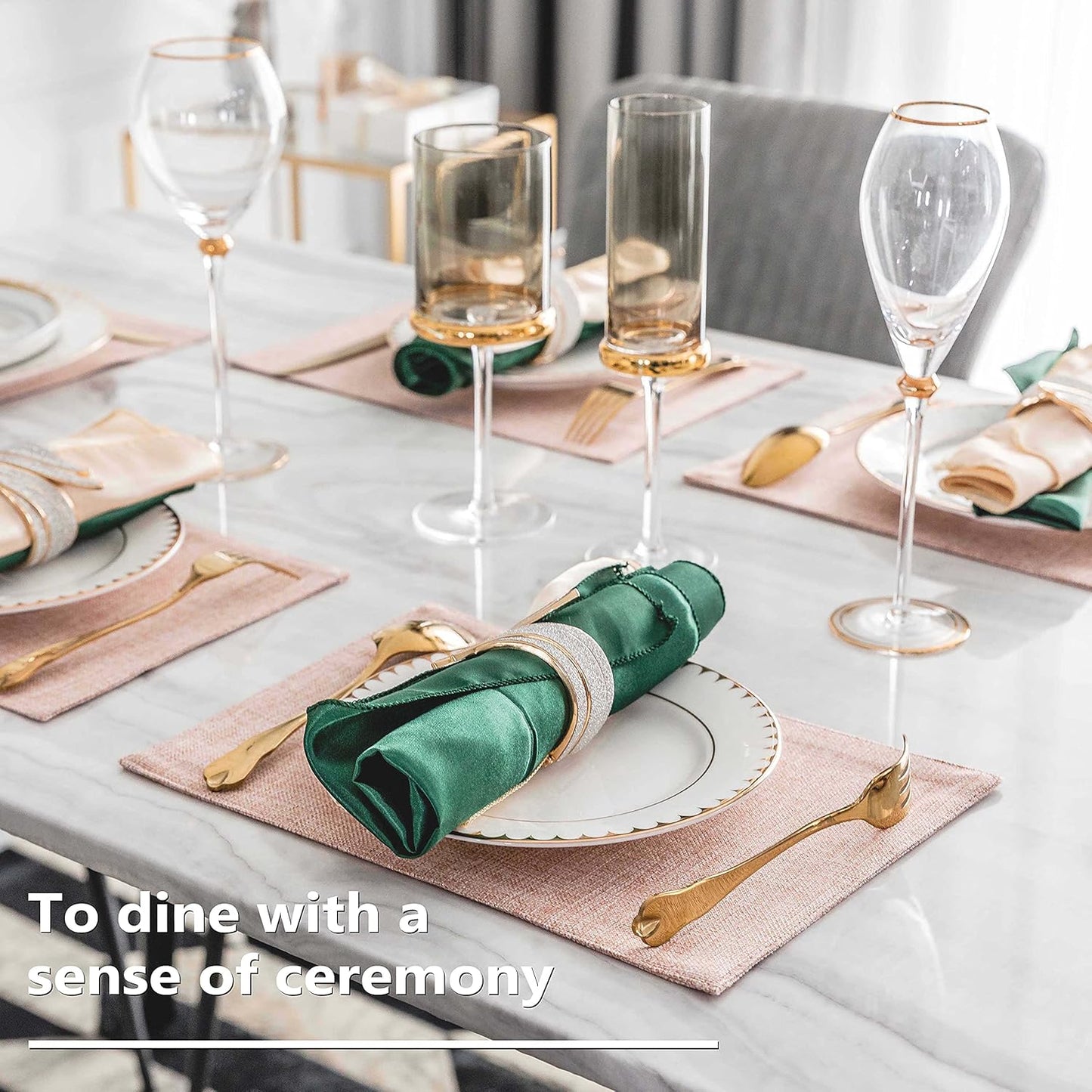 Home Brilliant Placemats Set of 4 Heat Resistant Dining Table Place Mats for Kitchen Table Party