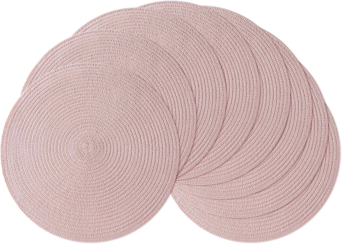 Leetaltree Round Placemats Heat and Slip Resistant Cotton Table Mats, Washable Bohemian Placemats