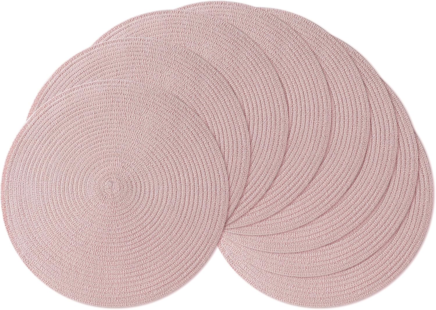 Leetaltree Round Placemats Heat and Slip Resistant Cotton Table Mats, Washable Bohemian Placemats