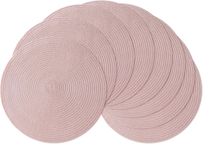 Leetaltree Round Placemats Heat and Slip Resistant Cotton Table Mats, Washable Bohemian Placemats