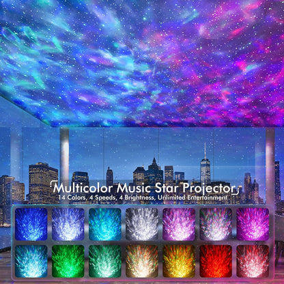 Rossetta Galaxy Projector, Star Projector for Bedroom, Night Lights for Kids Room with White Noise
