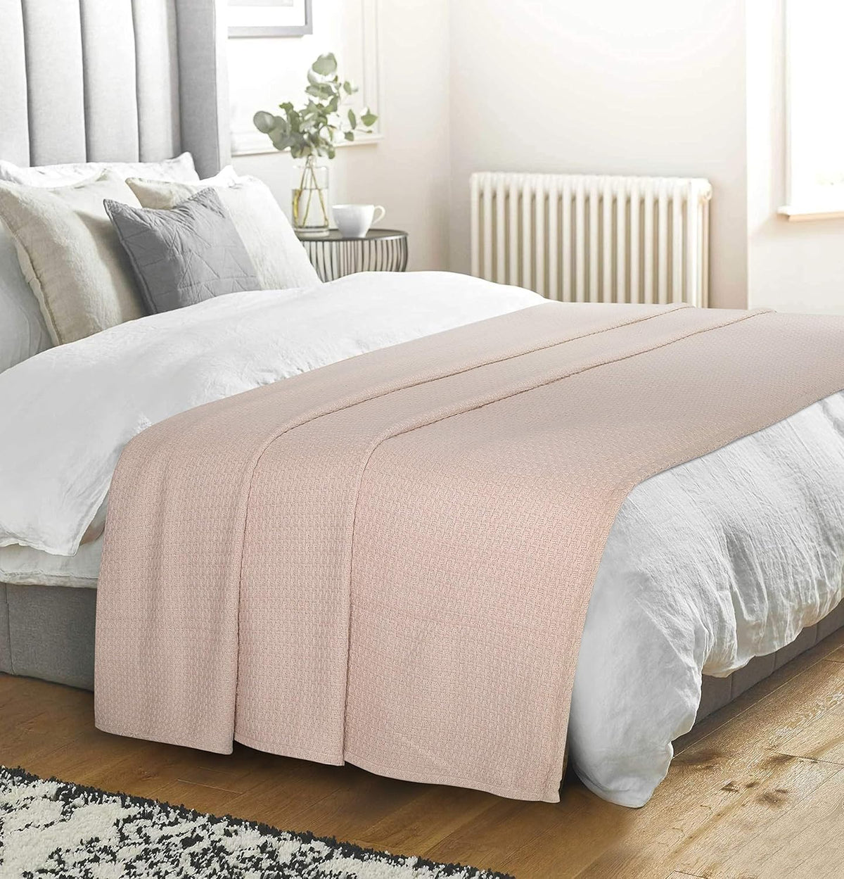 Elvana Home 100% Cotton Bed Blanket, Breathable Bed Blanket Twin Size, Cotton Thermal Blankets