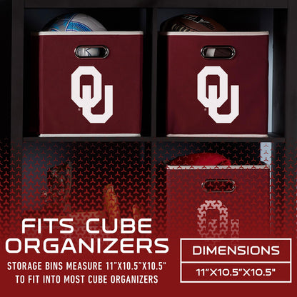 Franklin Sports NCAA Storage Bin - Cube Organizer - Oklahoma