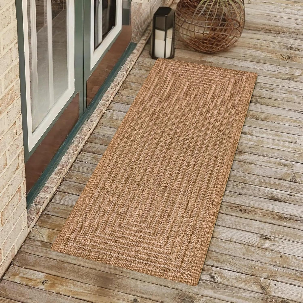 Adiva Rugs Outdoor Indoor Area Rug, Weather Resistant, Easy to Clean, Stain Resistant Floor Mat for