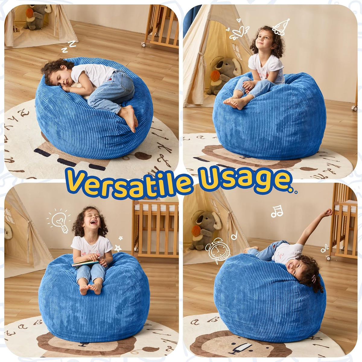 Bean Bag Chairs Teardrop Bean Bag Chair Beanbag Chair with Memory Foam Filled Machine Washable
